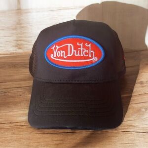 Von Dutch Dark Brown Velvet Hollywood Trucker Hat